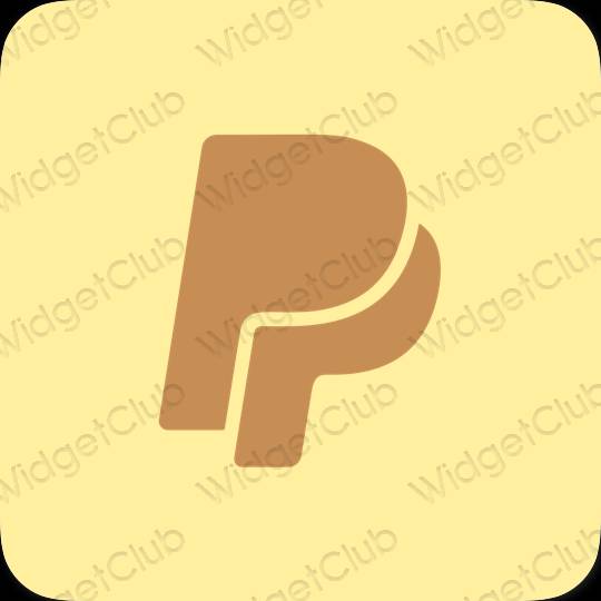 Aesthetic orange Paypal app icons