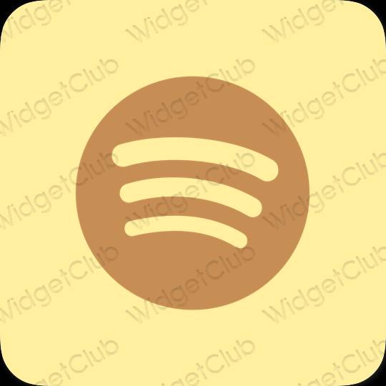 Ესთეტიური ყვითელი Spotify აპლიკაციის ხატები