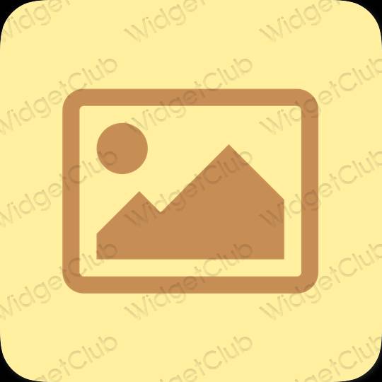 Aesthetic yellow Photos app icons
