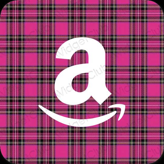 Aesthetic neon pink Amazon app icons