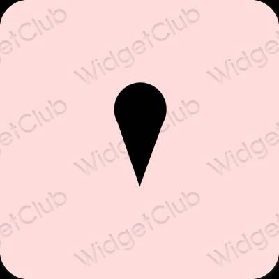 Estético rosa Map iconos de aplicaciones