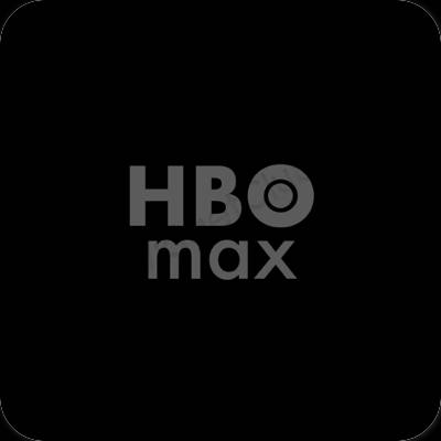 Ესთეტიური შავი HBO MAX აპლიკაციის ხატები
