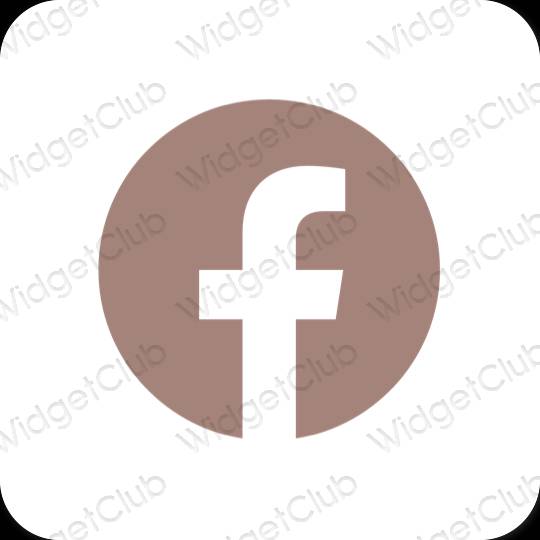 эстетический коричневый Facebook значки приложений