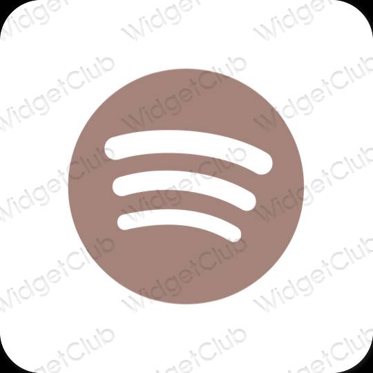Estetik coklat Spotify ikon aplikasi