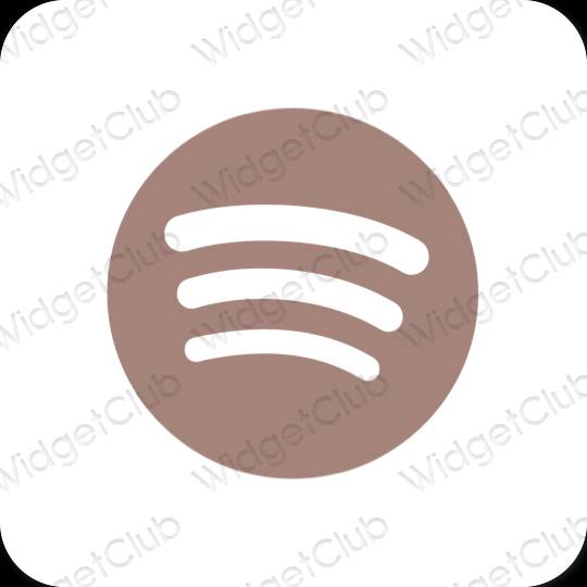 Estético Castanho Spotify ícones de aplicativos