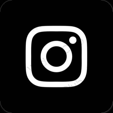 Estetis hitam Instagram ikon aplikasi
