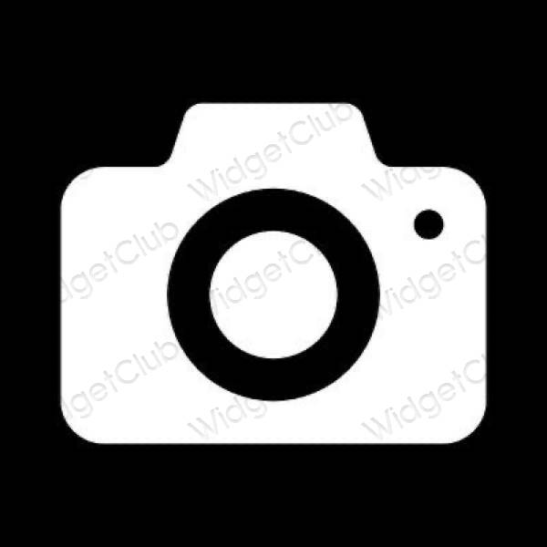 Æstetisk sort Camera app ikoner