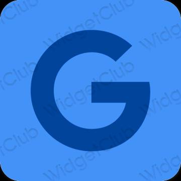 Естетичен неоново синьо Google икони на приложения