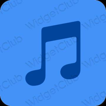 Ästhetisch neonblau Music App-Symbole