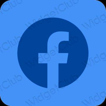 Thẩm mỹ màu xanh da trời Facebook biểu tượng ứng dụng