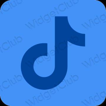 Estetyka niebieski TikTok ikony aplikacji