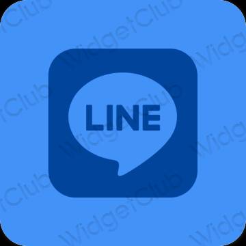 Aesthetic blue LINE app icons