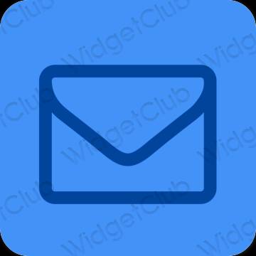Esthétique bleu Mail icônes d'application