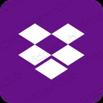 Esztétika lila Dropbox alkalmazás ikonok