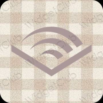 Ästhetisch Pastellrosa Audible App-Symbole