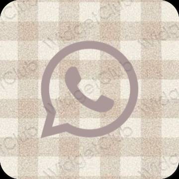 Thẩm mỹ màu hồng nhạt WhatsApp biểu tượng ứng dụng