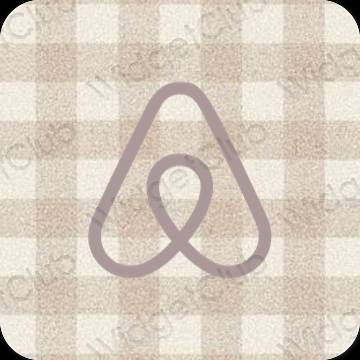 Estetis merah muda pastel Airbnb ikon aplikasi