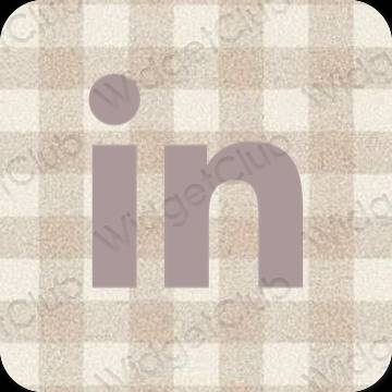 Estético rosa pastel Linkedin iconos de aplicaciones