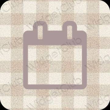 Estético rosa pastel Calendar ícones de aplicativos