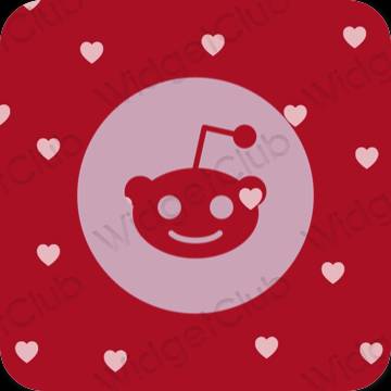 Estetik ungu Reddit ikon aplikasi