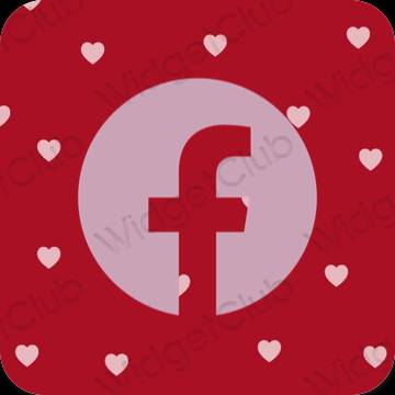 Estetyka fioletowy Facebook ikony aplikacji