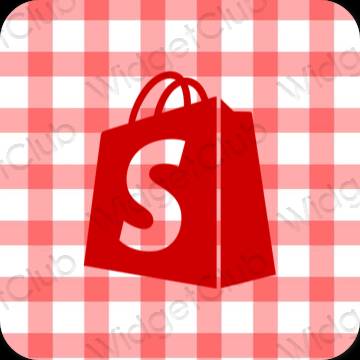Estetik kırmızı Shopify uygulama simgeleri