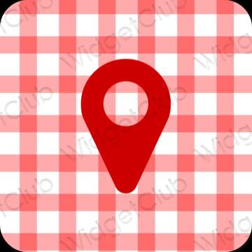 Estético rosa Map ícones de aplicativos