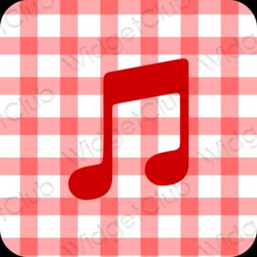 Estetyka różowy Apple Music ikony aplikacji