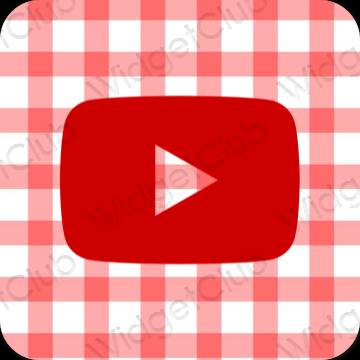 Estético rojo Youtube iconos de aplicaciones