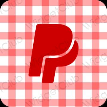 Estético vermelho Paypal ícones de aplicativos