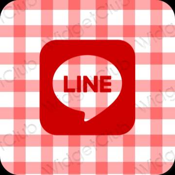Esztétika piros LINE alkalmazás ikonok