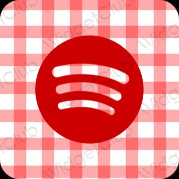 Esteetiline punane Spotify rakenduste ikoonid