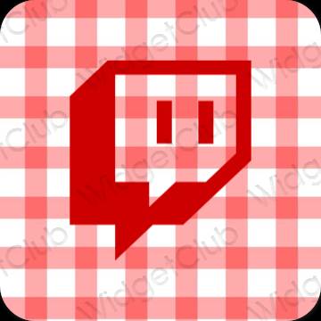 Estético rosa Twitch ícones de aplicativos