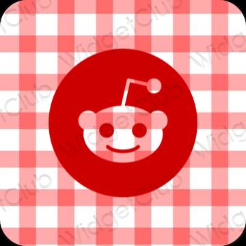 Estético rojo Reddit iconos de aplicaciones