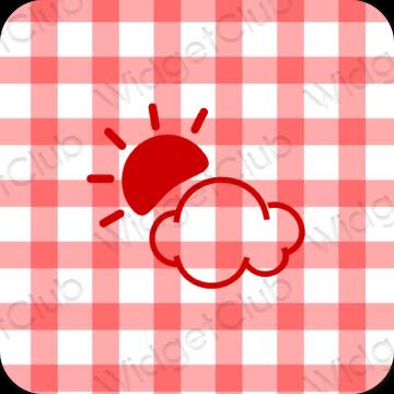 Stijlvol roze Weather app-pictogrammen