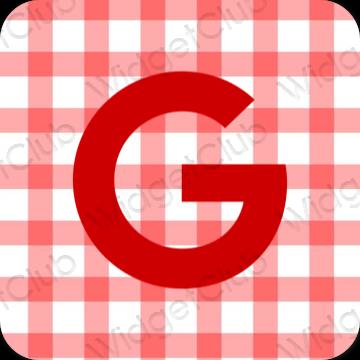 Estetyka czerwony Google ikony aplikacji