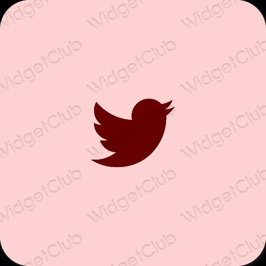 Aesthetic pink Twitter app icons