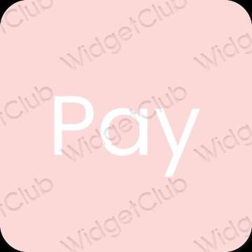 Ესთეტიური პასტელი ვარდისფერი PayPay აპლიკაციის ხატები
