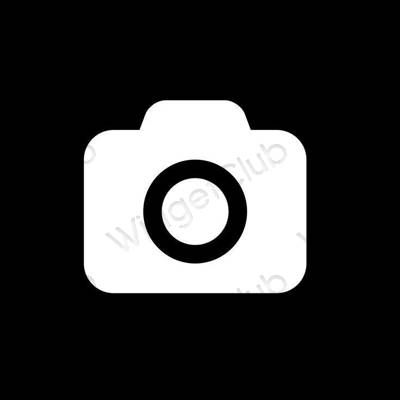 Estético Preto Camera ícones de aplicativos