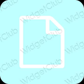 Esteetiline pastelne sinine Files rakenduste ikoonid