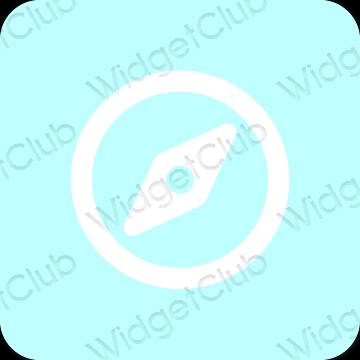 Estetic albastru pastel Safari pictogramele aplicației