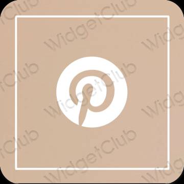 審美的 淺褐色的 Pinterest 應用程序圖標
