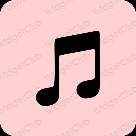 Естетичен розово Music икони на приложения