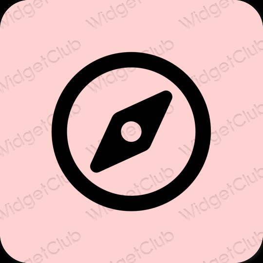 Естетски розе Safari иконе апликација
