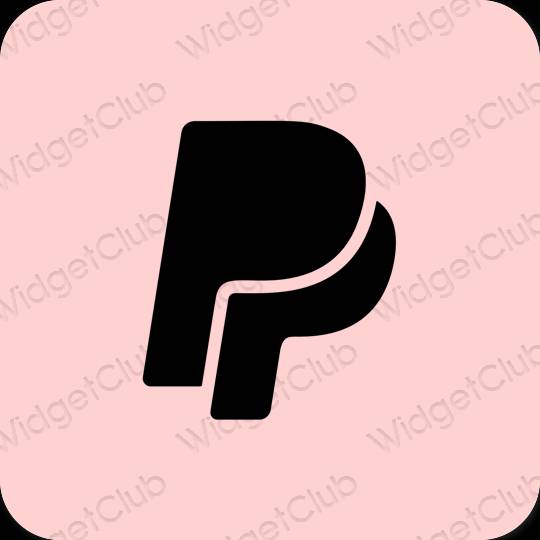 Esteetiline roosa Paypal rakenduste ikoonid