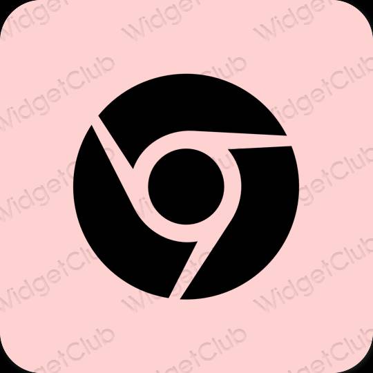 Esztétika rózsaszín Chrome alkalmazás ikonok