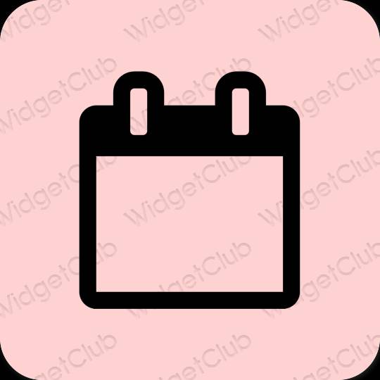 Estetický růžový Calendar ikony aplikací