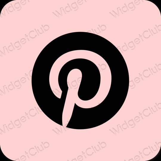 Esteettinen vaaleanpunainen Pinterest sovelluskuvakkeet