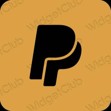 Estético laranja Paypal ícones de aplicativos