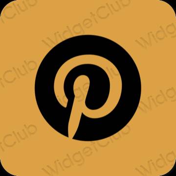 Estetik Kahverengi Pinterest uygulama simgeleri